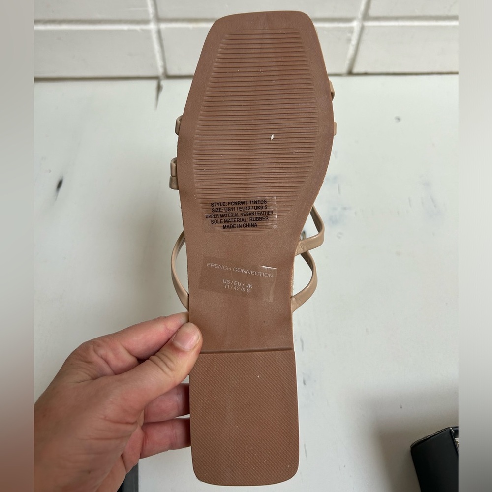 French Connection North West Rope Flat Sandals Size 11 Tan - Picture 6 of 8